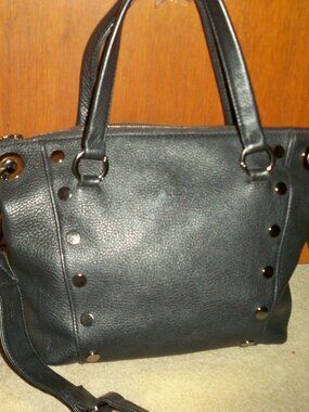 Hammitt DANIEL Medium Black Leather Tote with Gunmetal Hardware, EUC $675!!